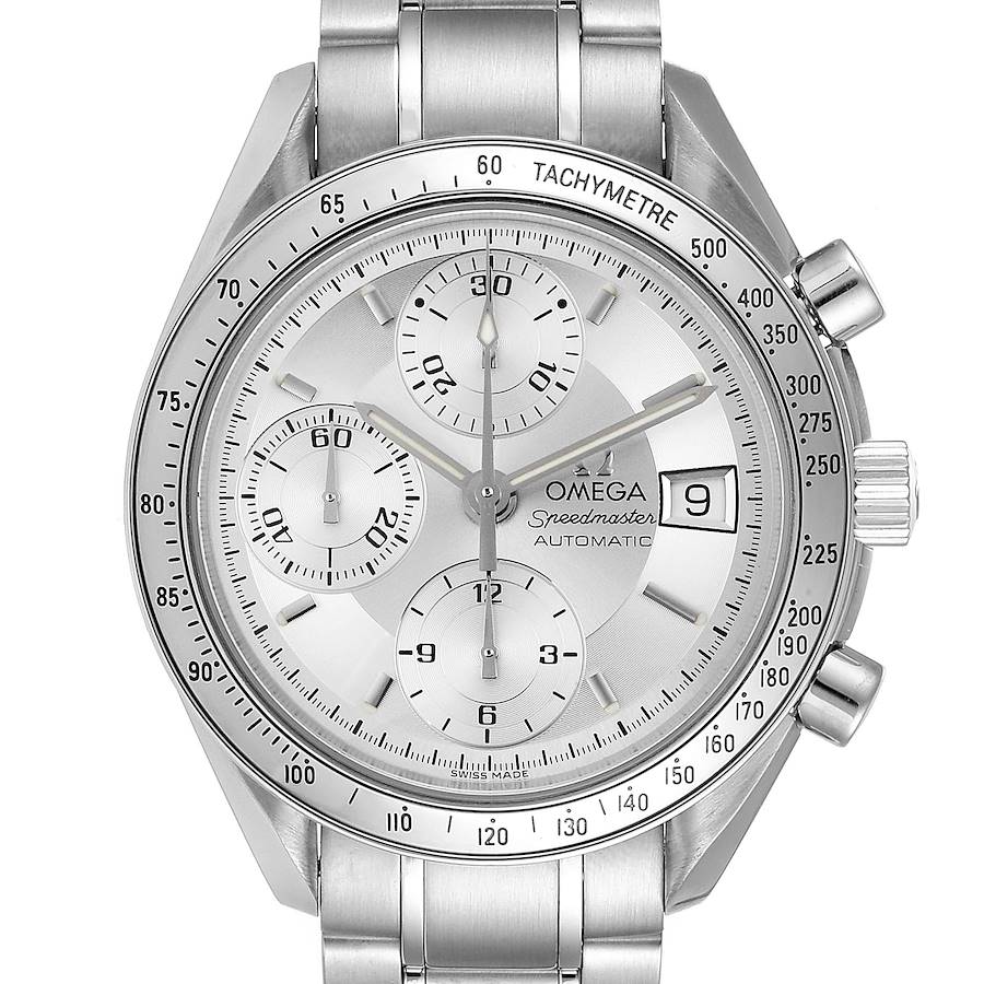 Omega Speedmaster Date Silver Dial Automatic Steel Mens Watch 3513.30.00 SwissWatchExpo