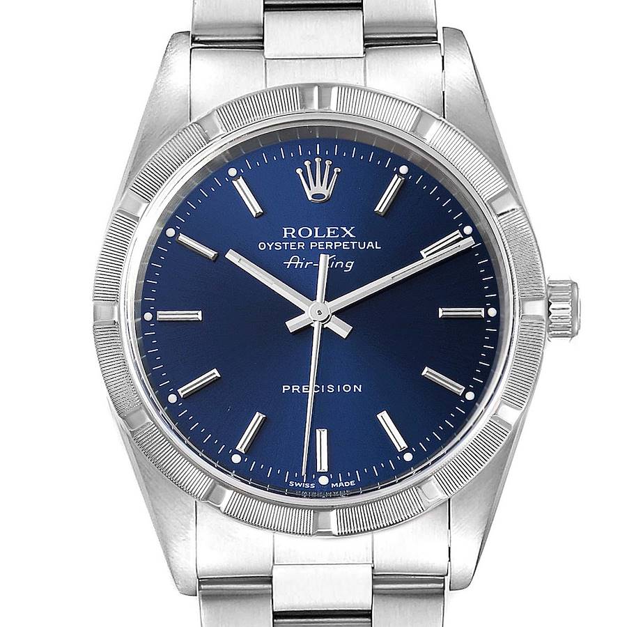 Rolex Air King 34mm Blue Dial Oyster Bracelet Mens Watch 14010 SwissWatchExpo