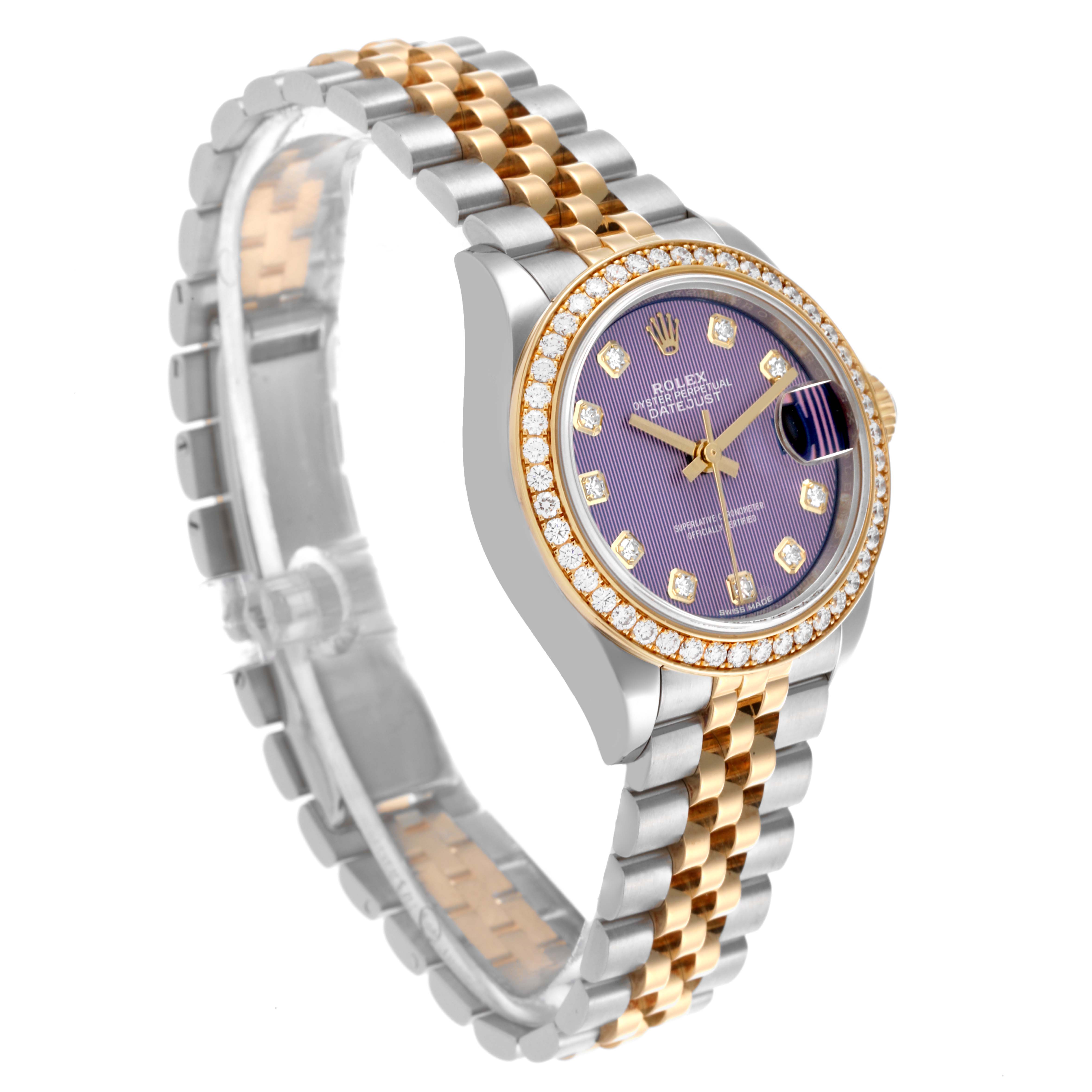 y-880620 Rolex Ladies Datejust 279383 Lavender Diamond Dial and Bezel