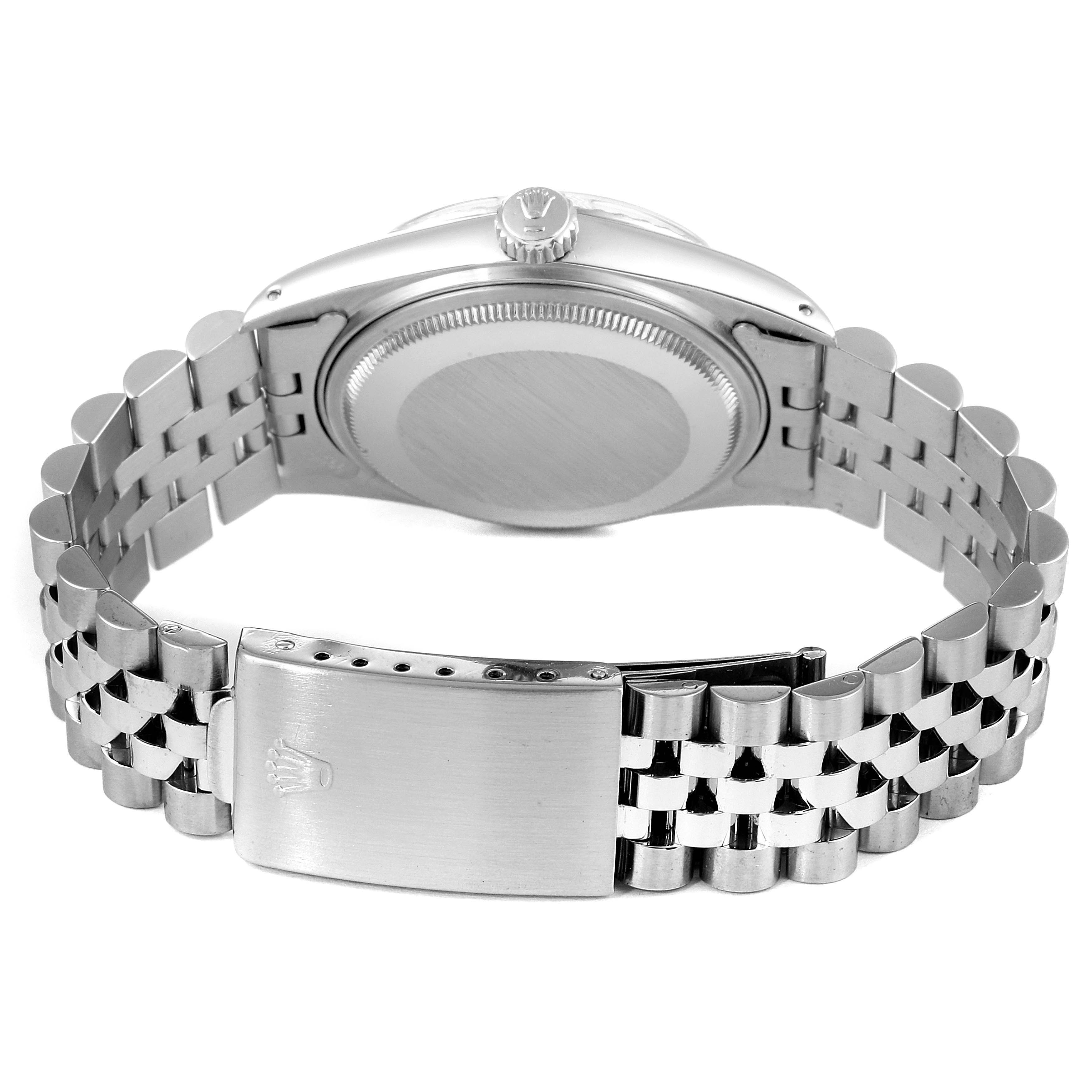 The image shows the back case and bracelet of a Rolex Vintage Collection 16030 Men's Stainless Steel Silver Dial 16030 Men's Stainless Steel Silver Dial watch.