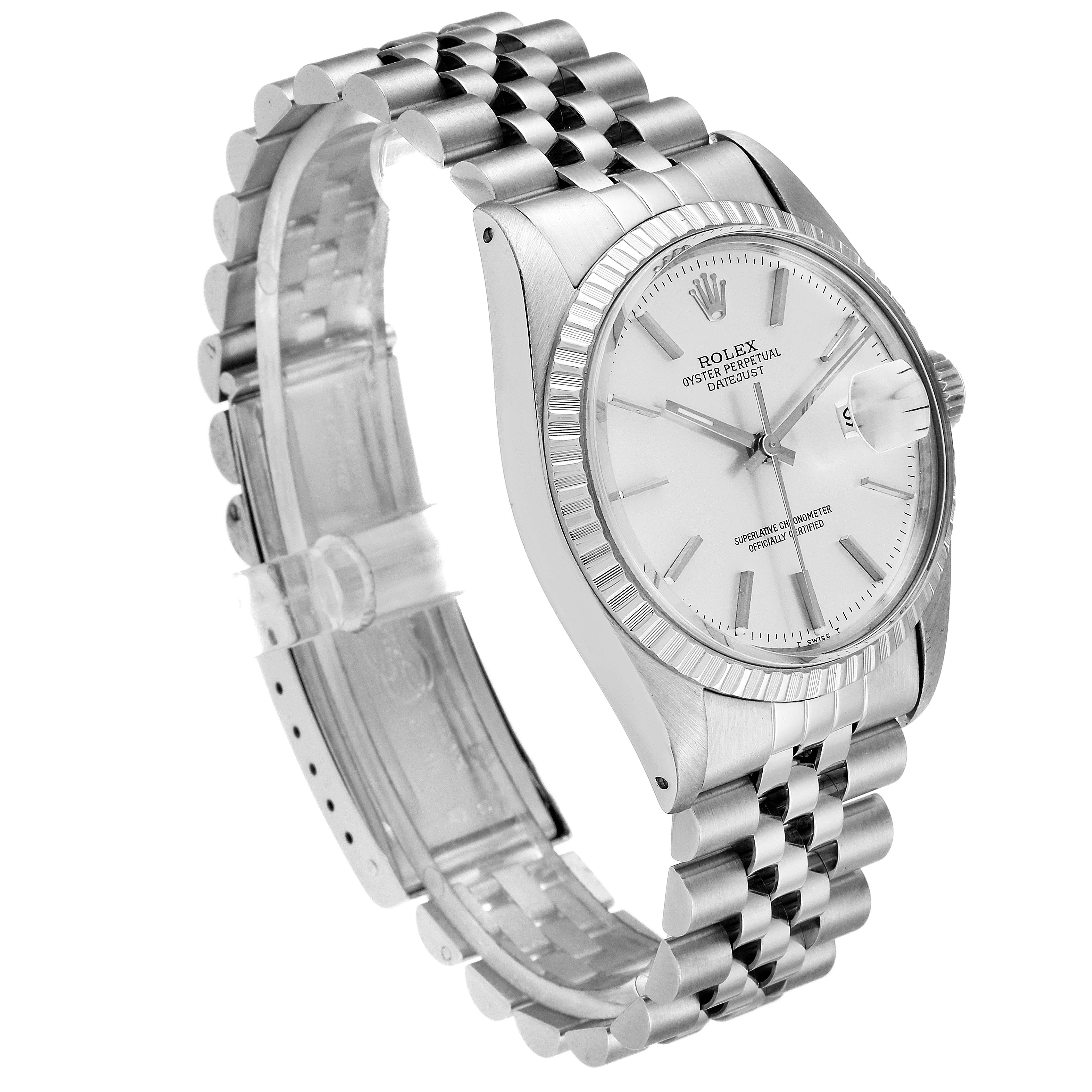 The Rolex Vintage Collection 16030 Men's Stainless Steel Silver Dial 16030 Men's Stainless Steel Silver Dial model is shown at a three-quarter angle, highlighting the watch face, bezel, and bracelet.