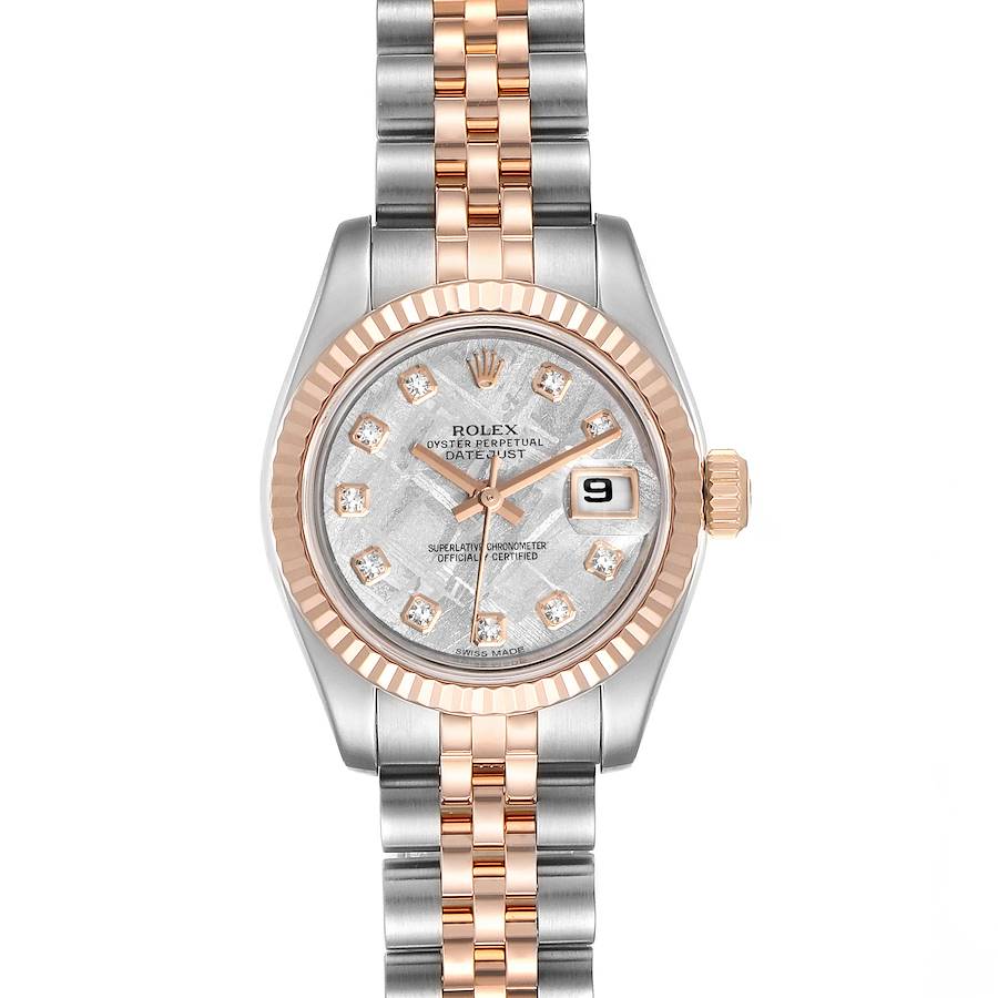 Rolex Datejust Steel EveRose Gold Meteorite Diamond Ladies Watch 179171 SwissWatchExpo