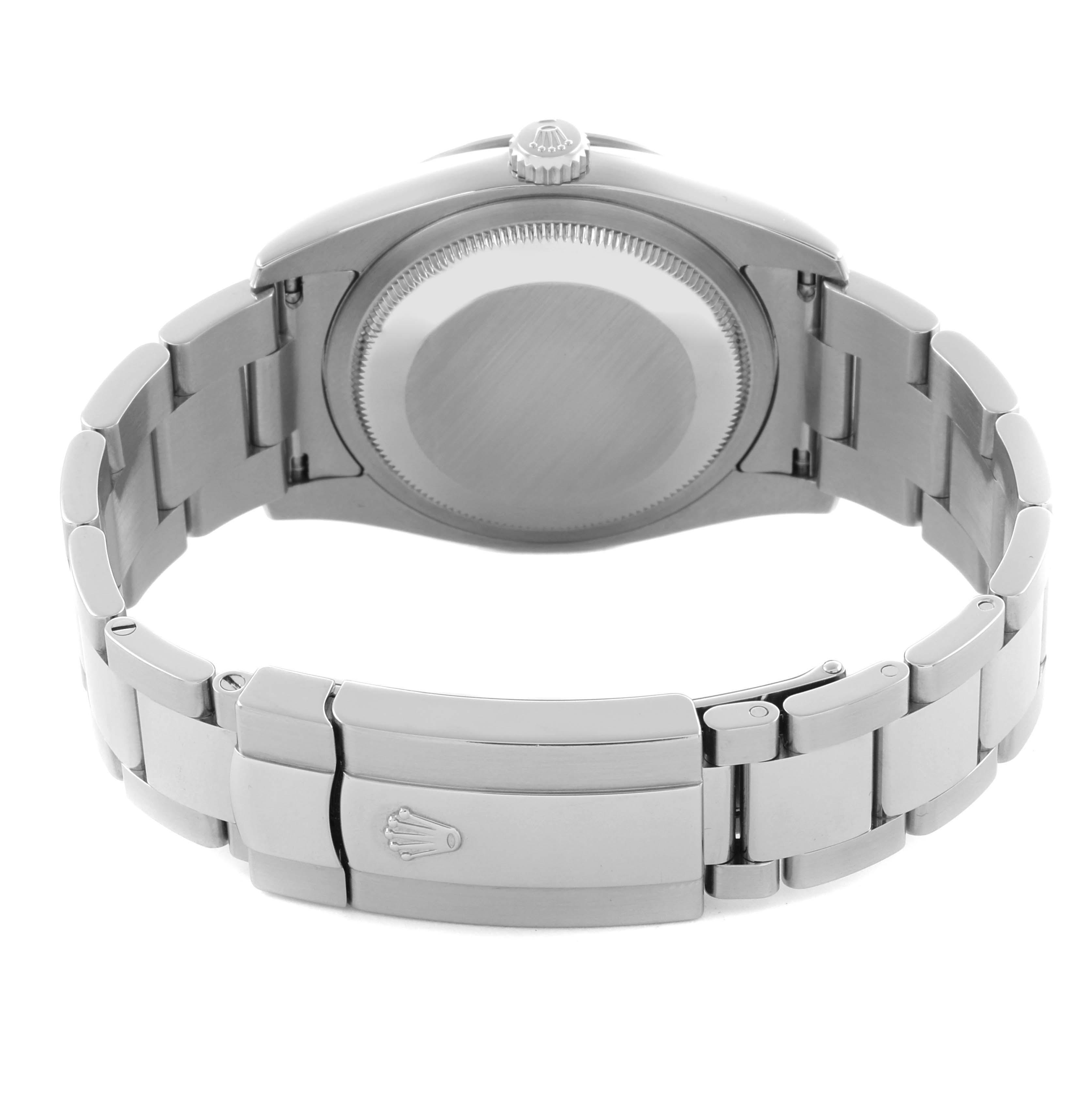 The image shows the back view of the Rolex Turn-o-Graph 116264 Men's Stainless Steel Black Dial 116264 Men's Stainless Steel Black Dial watch, highlighting its case and bracelet clasp.