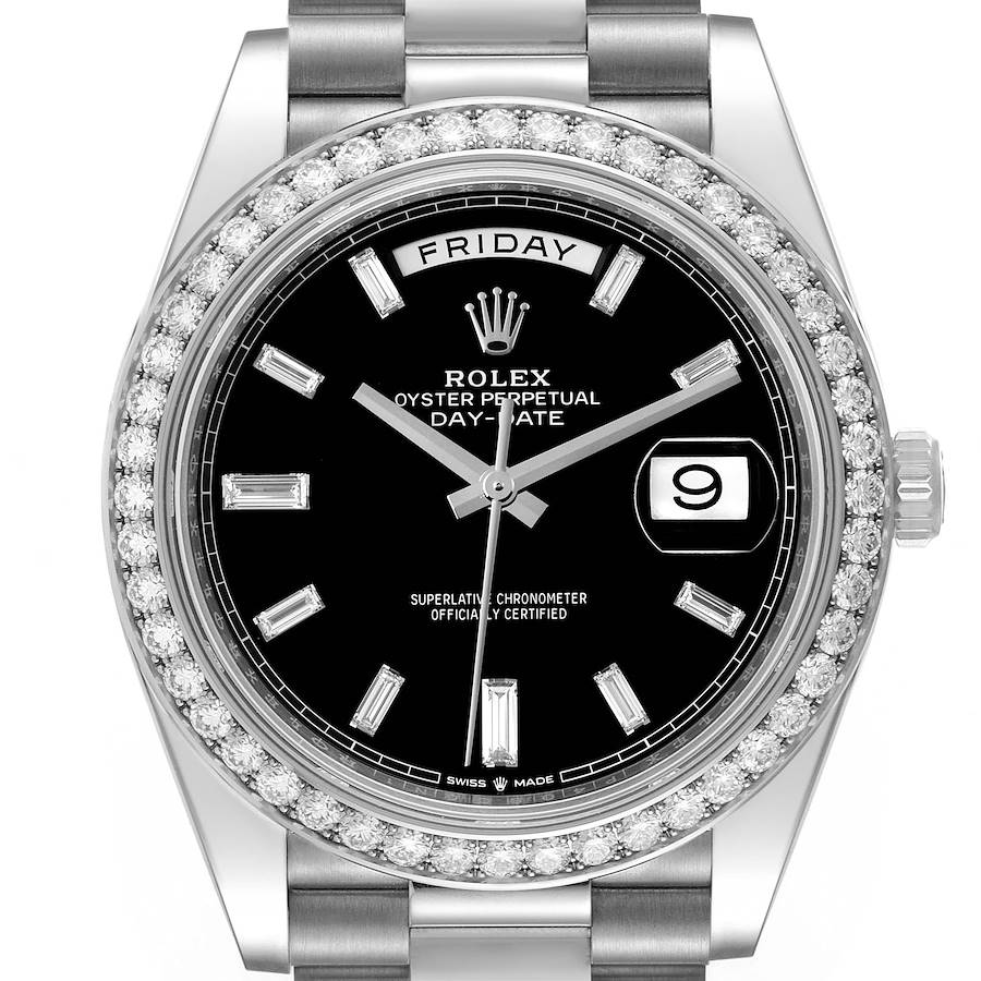 Rolex Day-Date 40 President White Gold Diamond Mens Watch 228349 Unworn SwissWatchExpo