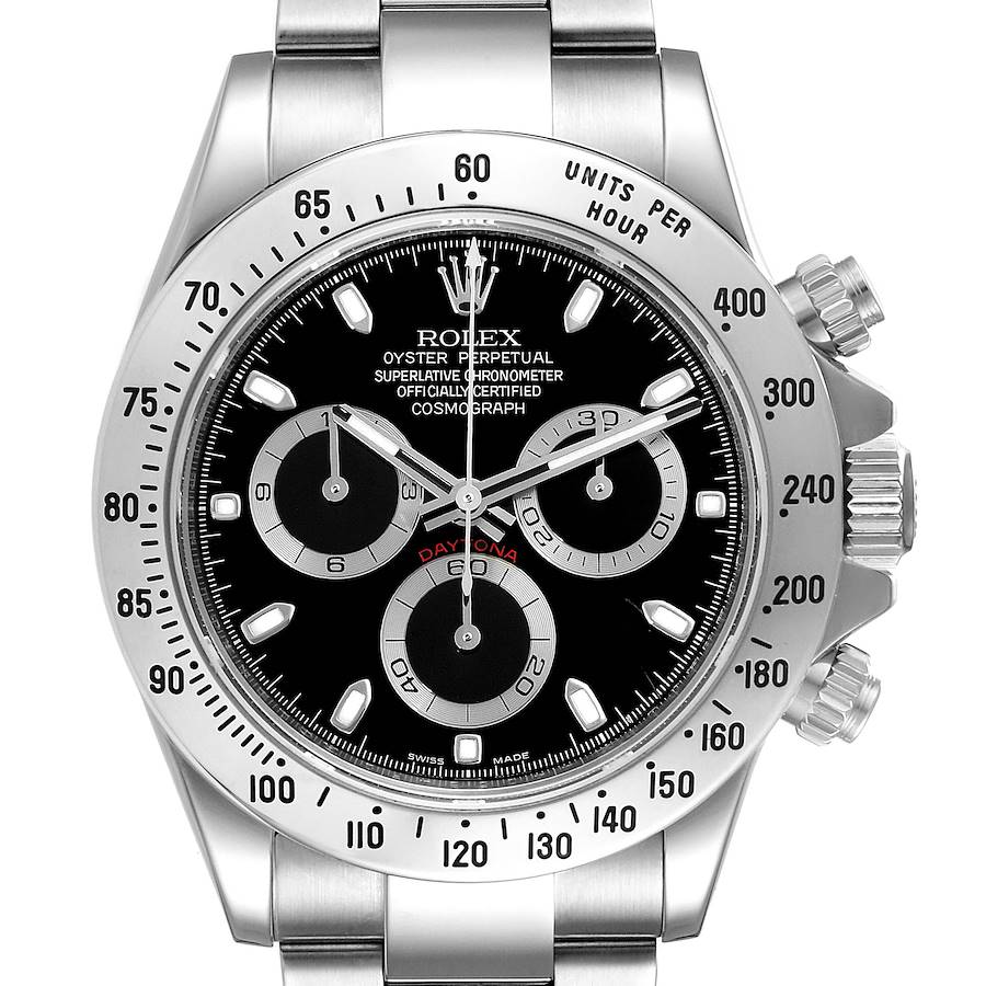 Rolex Daytona Black Dial Chronograph Steel Mens Watch 116520 SwissWatchExpo