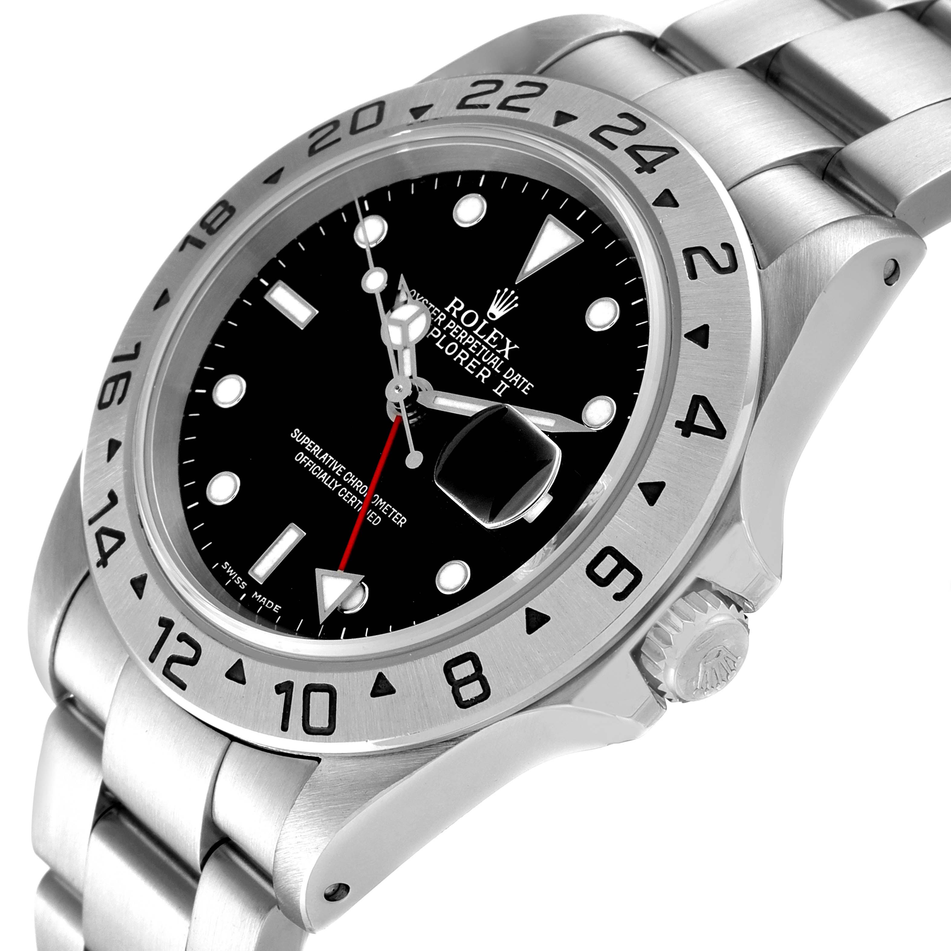 The image shows a Rolex Explorer 16570 Men's Stainless Steel Black Dial 16570 Men's Stainless Steel Black Dial model watch at a slight angle, highlighting its bezel, dial, crown, and part of the bracelet.