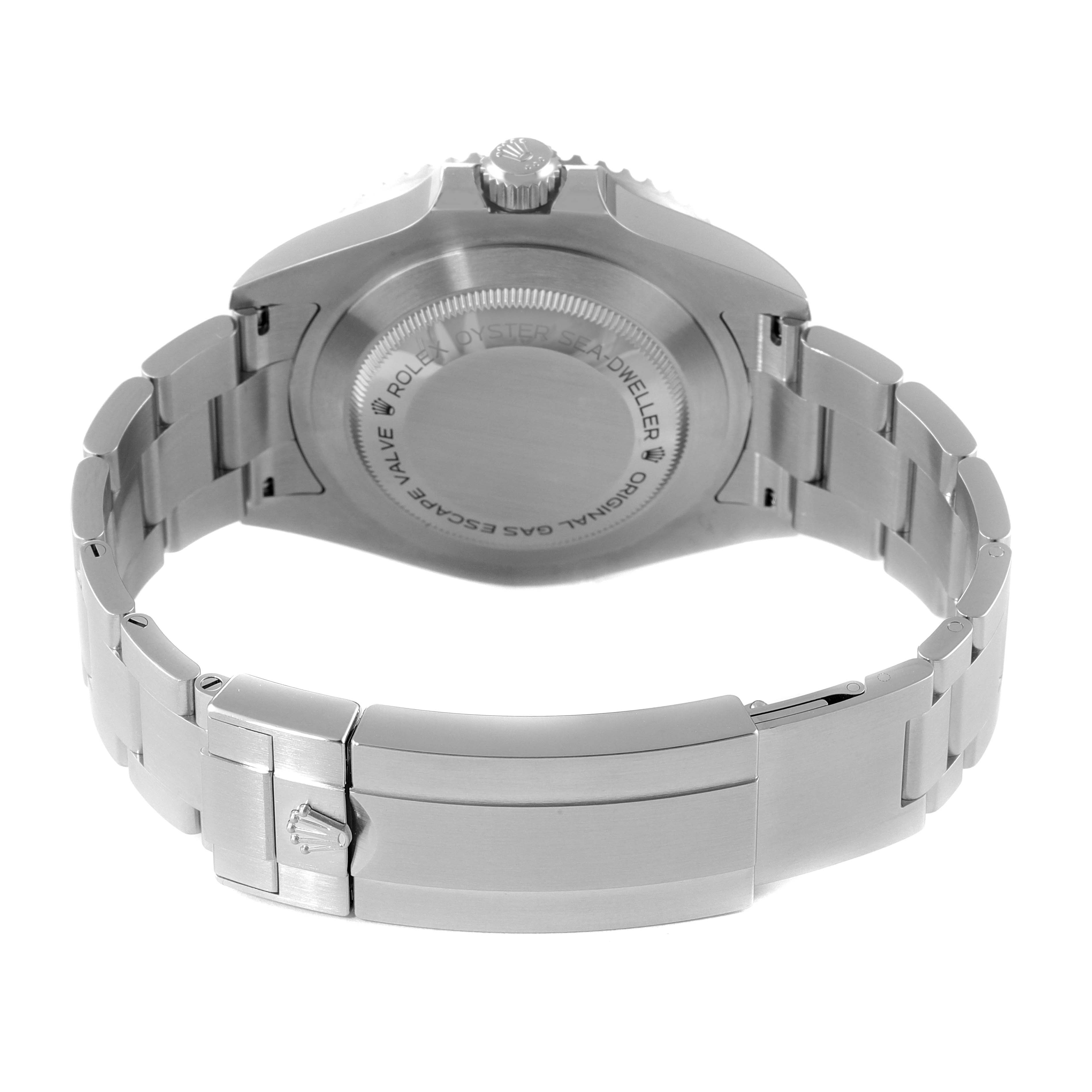 The image shows the back case and clasp of a Rolex Sea-Dweller 126600 Men
s Stainless Steel Black Dial 126600 Men
s Stainless Steel Black Dial watch from a rear angle.