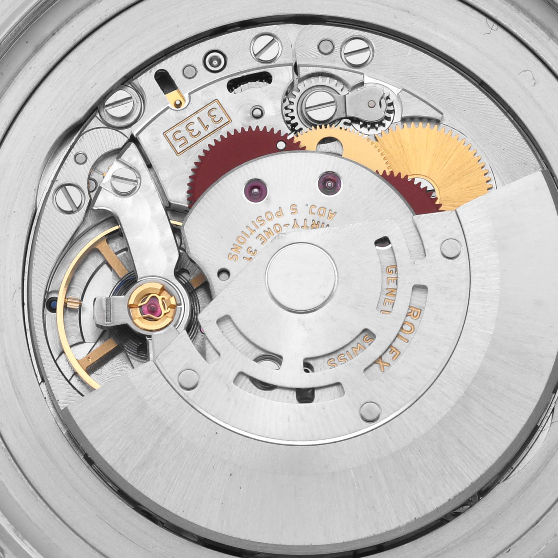 The image shows the internal mechanical movement of a Rolex Sea-Dweller 116660 Men's Stainless Steel Black Dial 116660 Men's Stainless Steel Black Dial, highlighting gears and components from the back.