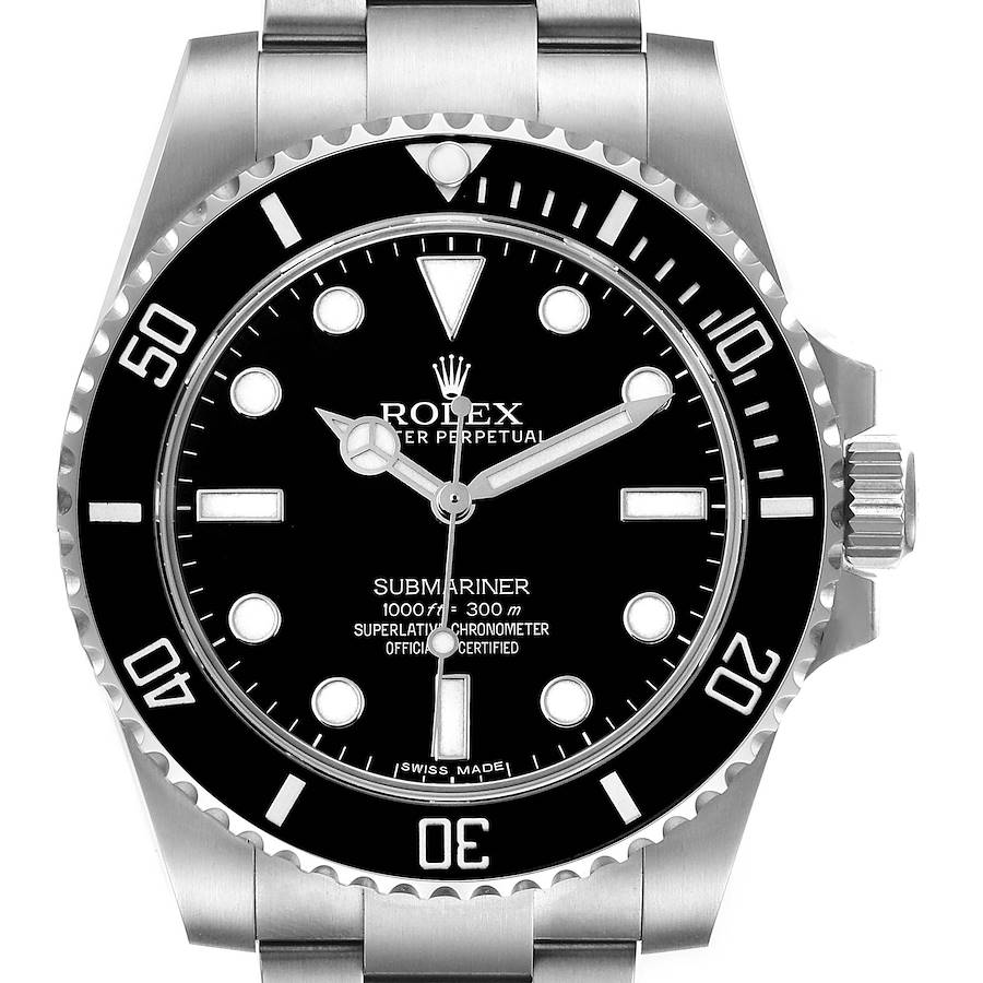 Rolex Submariner 40mm Black Dial Ceramic Bezel Steel Watch 114060 Box Card SwissWatchExpo