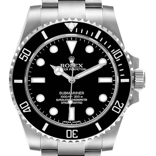 Photo of Rolex Submariner 40mm Black Dial Ceramic Bezel Steel Watch 114060 Box Card