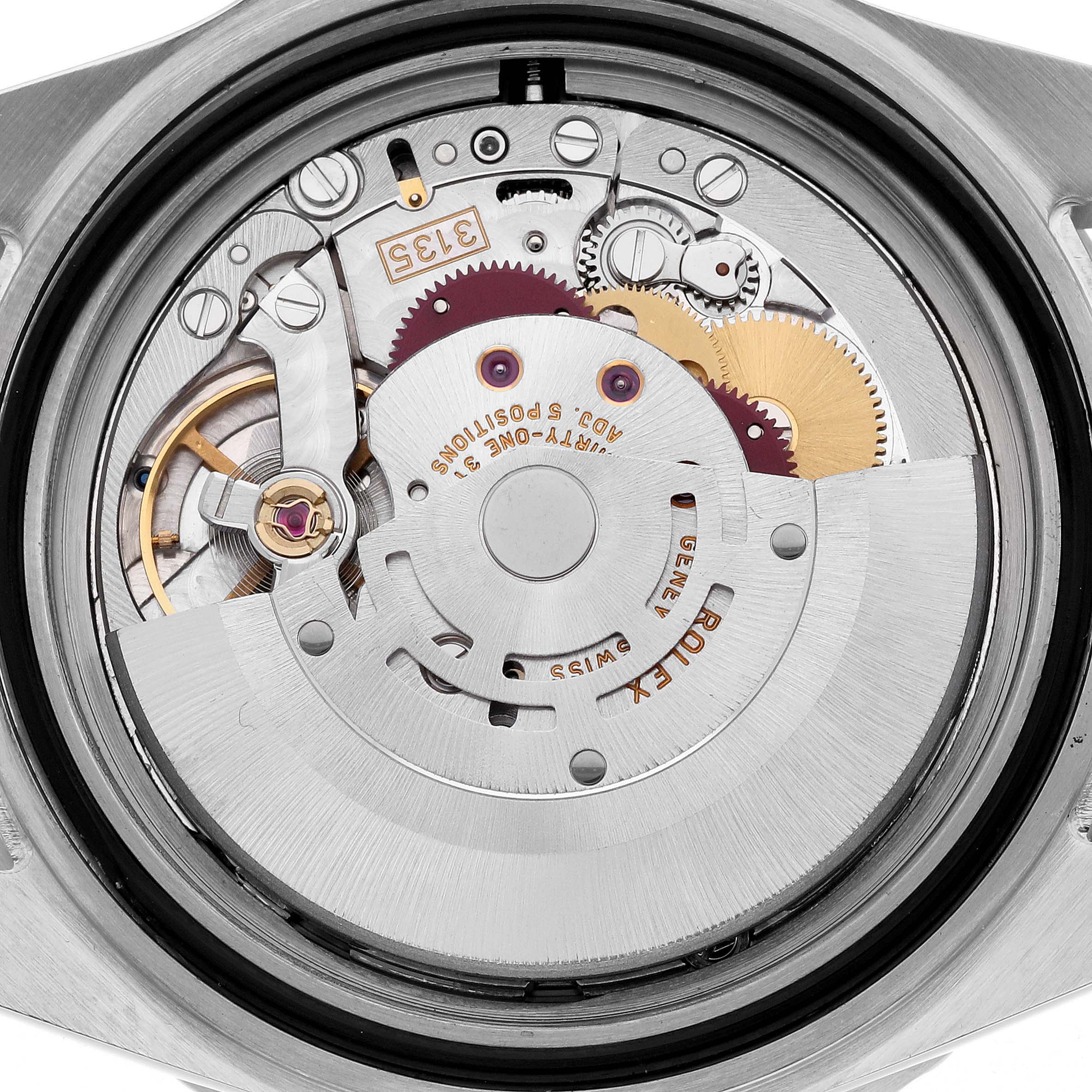 The image shows the movement mechanism of a Rolex Submariner 16610 Men's Stainless Steel Black Dial 16610 Men's Stainless Steel Black Dial, viewed from the case back.