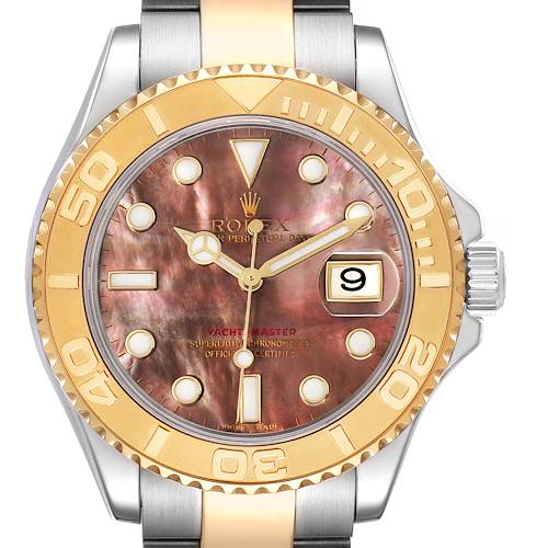 Photo of Rolex Yachtmaster Steel Yellow Gold Mother of Pearl Mens Watch 16623