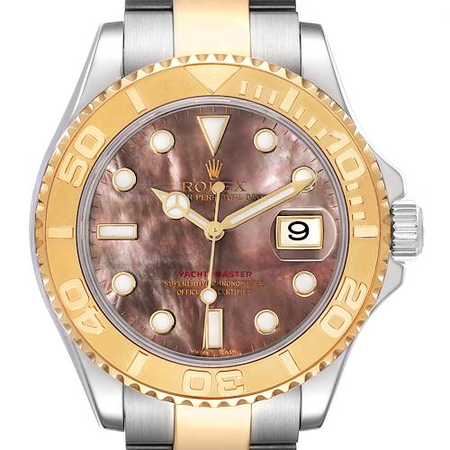 Photo of Rolex Yachtmaster Steel Yellow Gold Mother of Pearl Mens Watch 16623