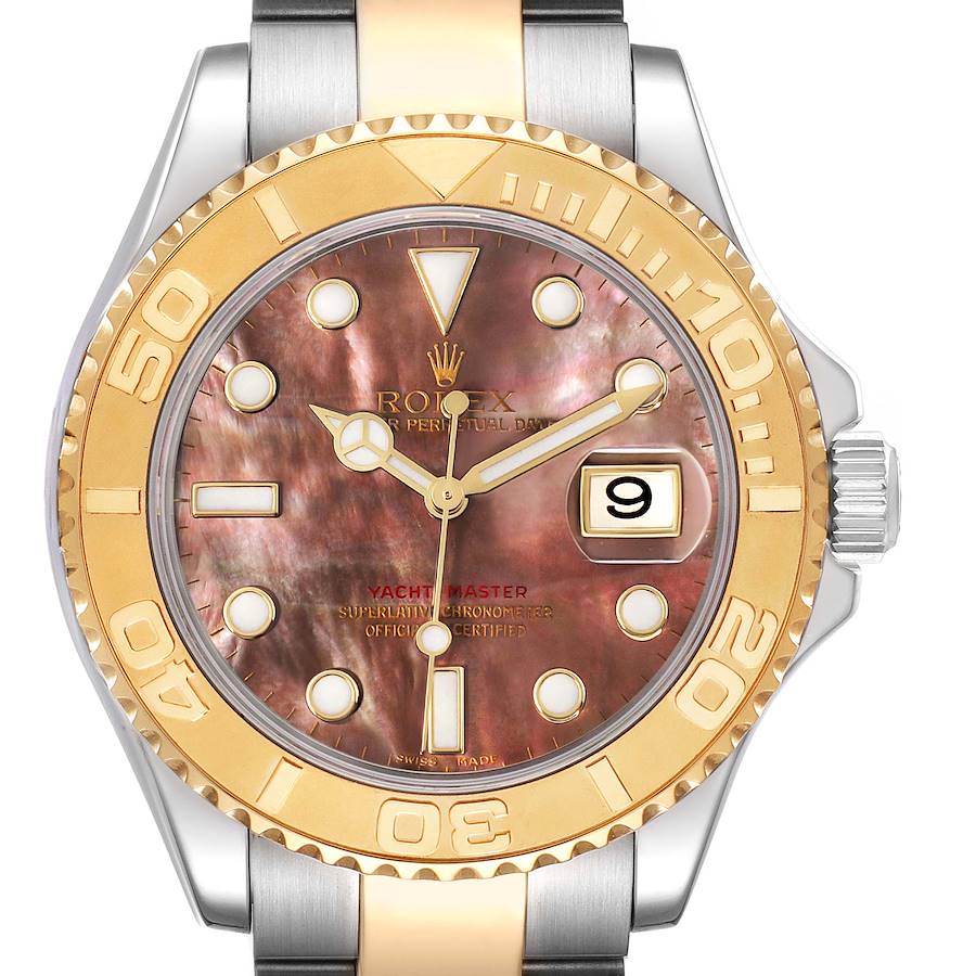 Rolex Yachtmaster Steel Yellow Gold Mother of Pearl Mens Watch 16623 SwissWatchExpo