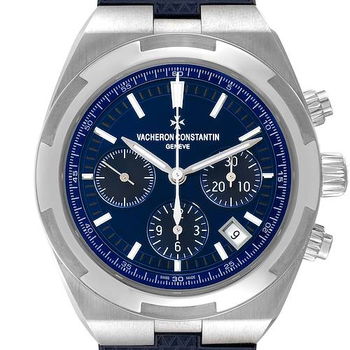 Photo of Vacheron Constantin Overseas Blue Dial Chronograph Mens Watch 5500V Box Papers