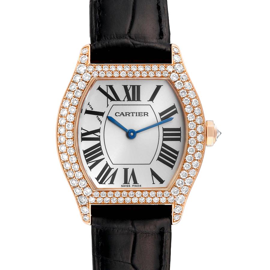 Cartier Tortue Rose Gold Diamond Bezel Ladies Watch WA505031 SwissWatchExpo