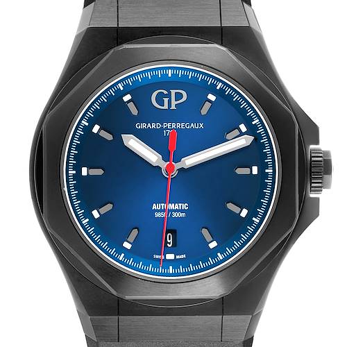 Photo of Girard Perregaux Laureato Absolute Black PVD Titanium Mens Watch Box Card