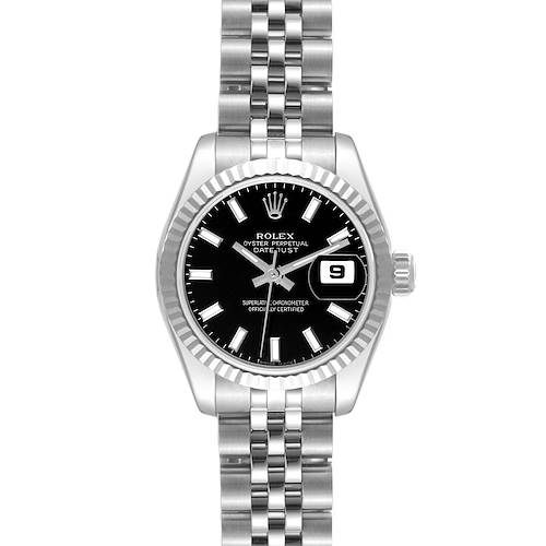 Photo of Rolex Datejust Steel White Gold Black Dial Ladies Watch 179174 Box Papers