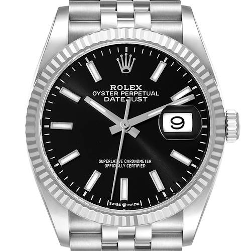 Photo of Rolex Datejust Steel White Gold Black Dial Mens Watch 126234 Unworn