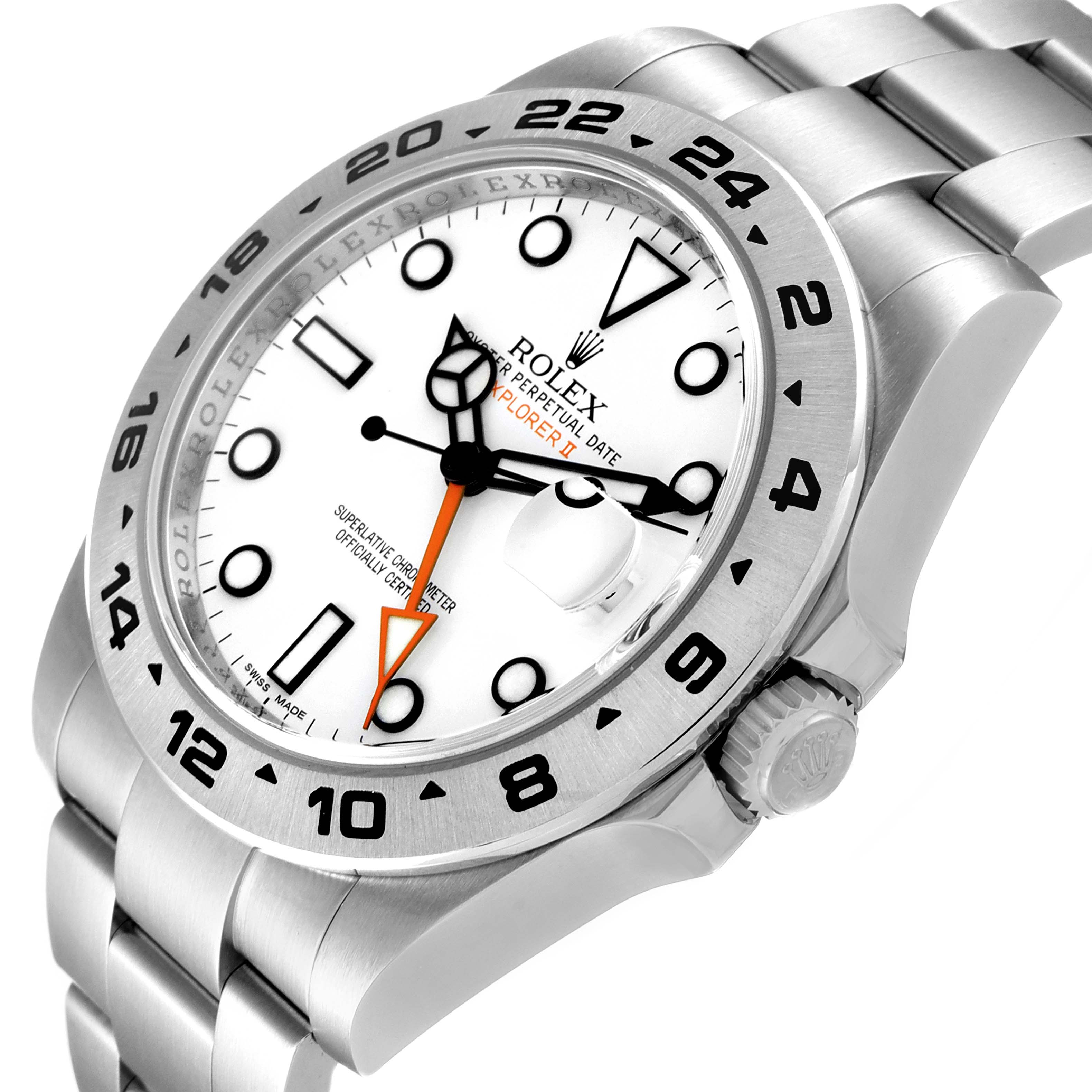 The image shows a side angle of the Rolex Explorer 216570 Men's Stainless Steel White Dial 216570 Men's Stainless Steel White Dial watch, highlighting its face, bezel, crown, and part of the bracelet.