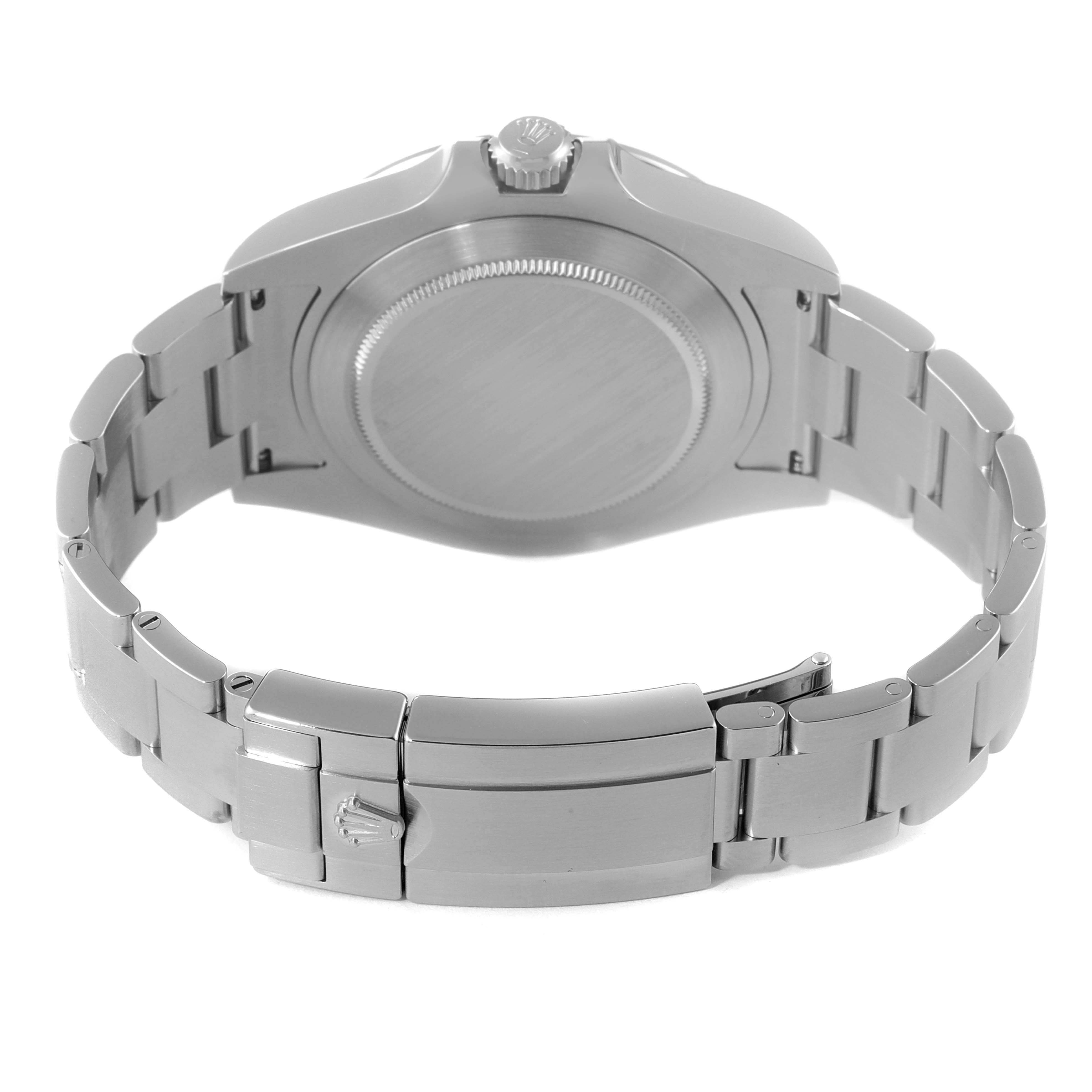 The image shows the back case and stainless steel bracelet of a Rolex Explorer 216570 Men's Stainless Steel White Dial 216570 Men's Stainless Steel White Dial watch.