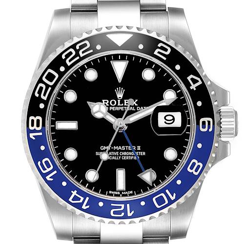 Photo of Rolex GMT Master II Black Blue Batman Bezel Steel Mens Watch 116710