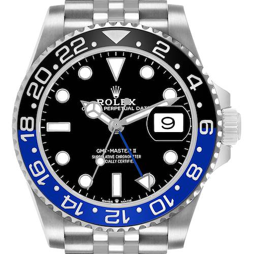 Photo of Rolex GMT Master II Steel Batgirl Black Blue Bezel Mens Watch 126710
