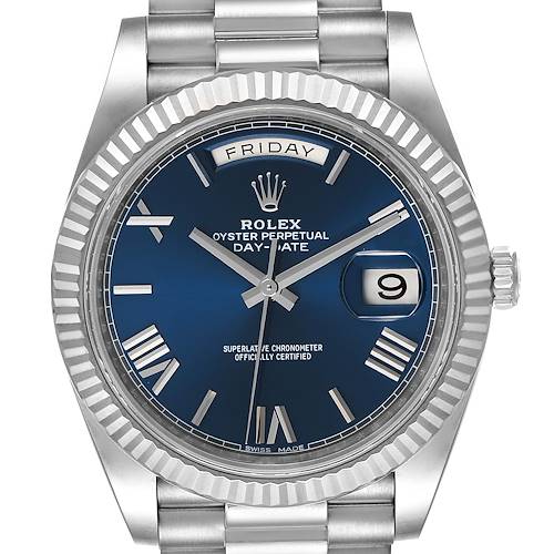 Photo of Rolex President Day-Date 40 Blue Dial White Gold Watch 228239