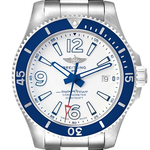 Photo of Breitling Superocean 42 White Dial Steel Mens Watch A17366 Box Papers