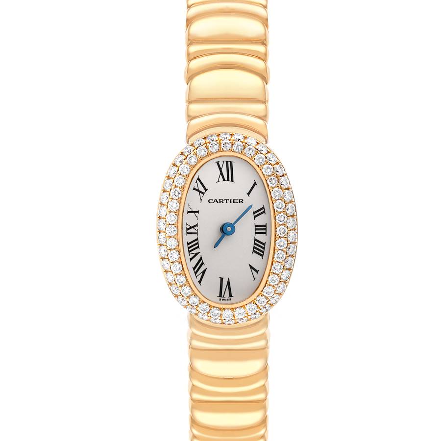 Cartier Baignoire Mini Yellow Gold Diamond Ladies Watch WB5094D8 SwissWatchExpo