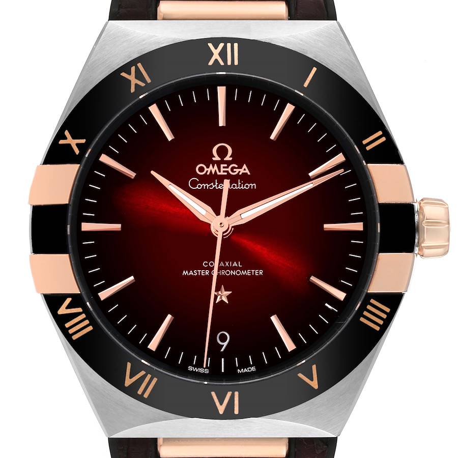 Omega Constellation 41mm Steel Rose Gold Mens Watch 131.23.41.21.11.001 Box Card SwissWatchExpo