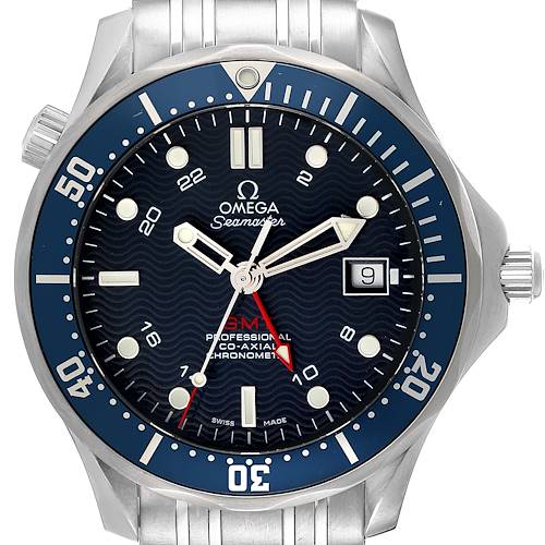 Photo of Omega Seamaster Diver 300M GMT Steel Co-Axial Blue Dial Mens Watch 2535.80.00