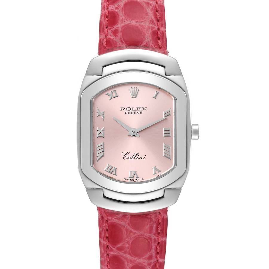 Rolex Cellini Cellissima White Gold Pink Dial Ladies Watch 6631 Papers SwissWatchExpo