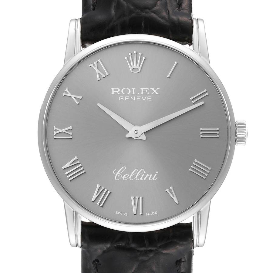 Rolex Cellini Classic Slate Dial White Gold Mens Watch 5116 SwissWatchExpo