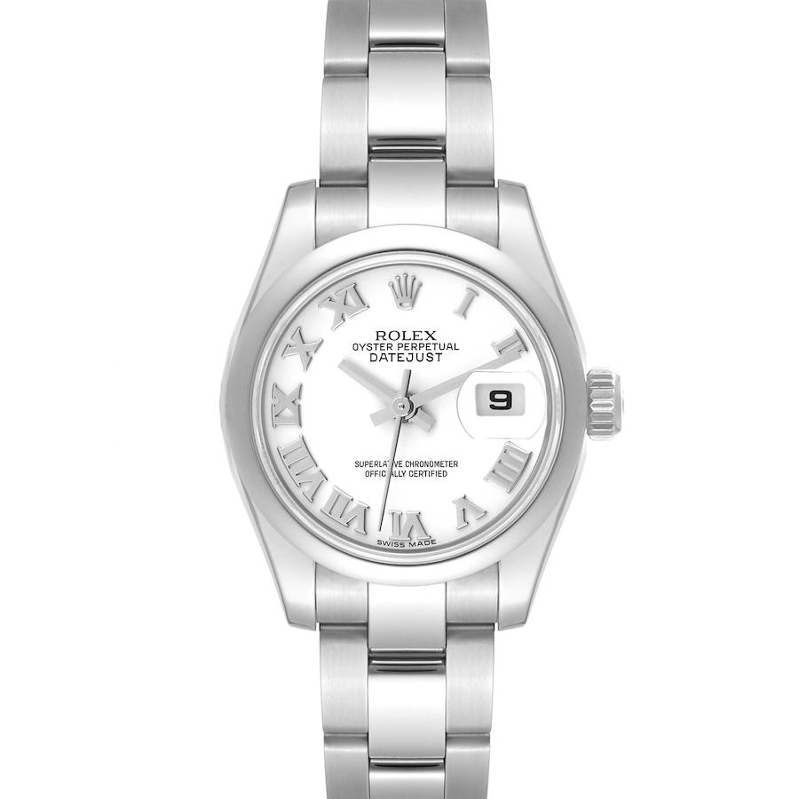 Rolex Datejust 26 White Dial Oyster Bracelet Steel Ladies Watch 179160 SwissWatchExpo
