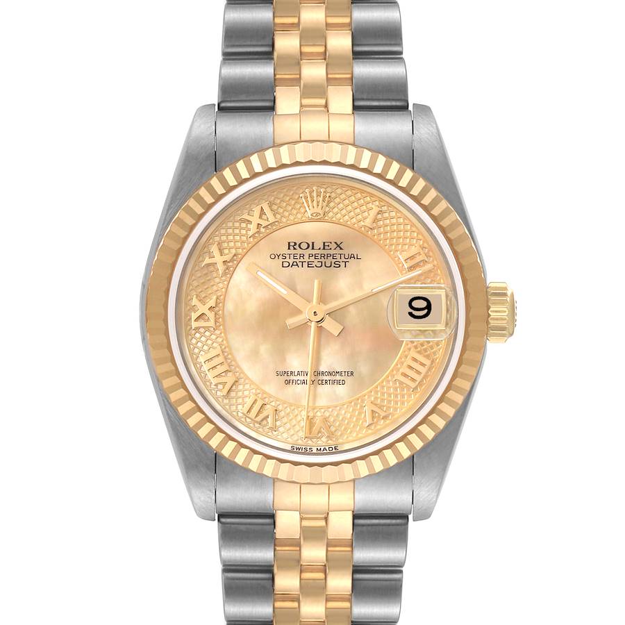 Rolex Datejust Midsize 31 Steel Yellow Gold Decorated Mother of Pearl Ladies Watch 78273 SwissWatchExpo