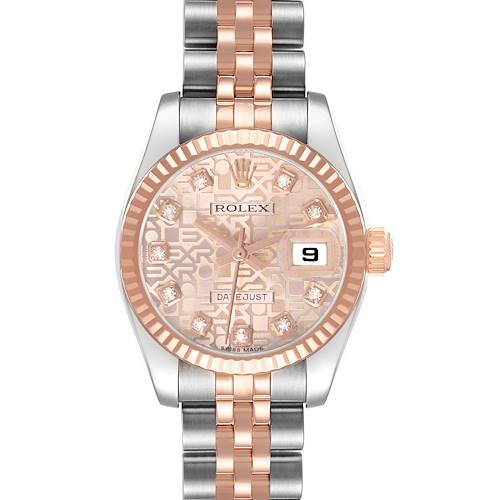 Photo of Rolex Datejust Steel Rose Gold Diamond Ladies Watch 179171