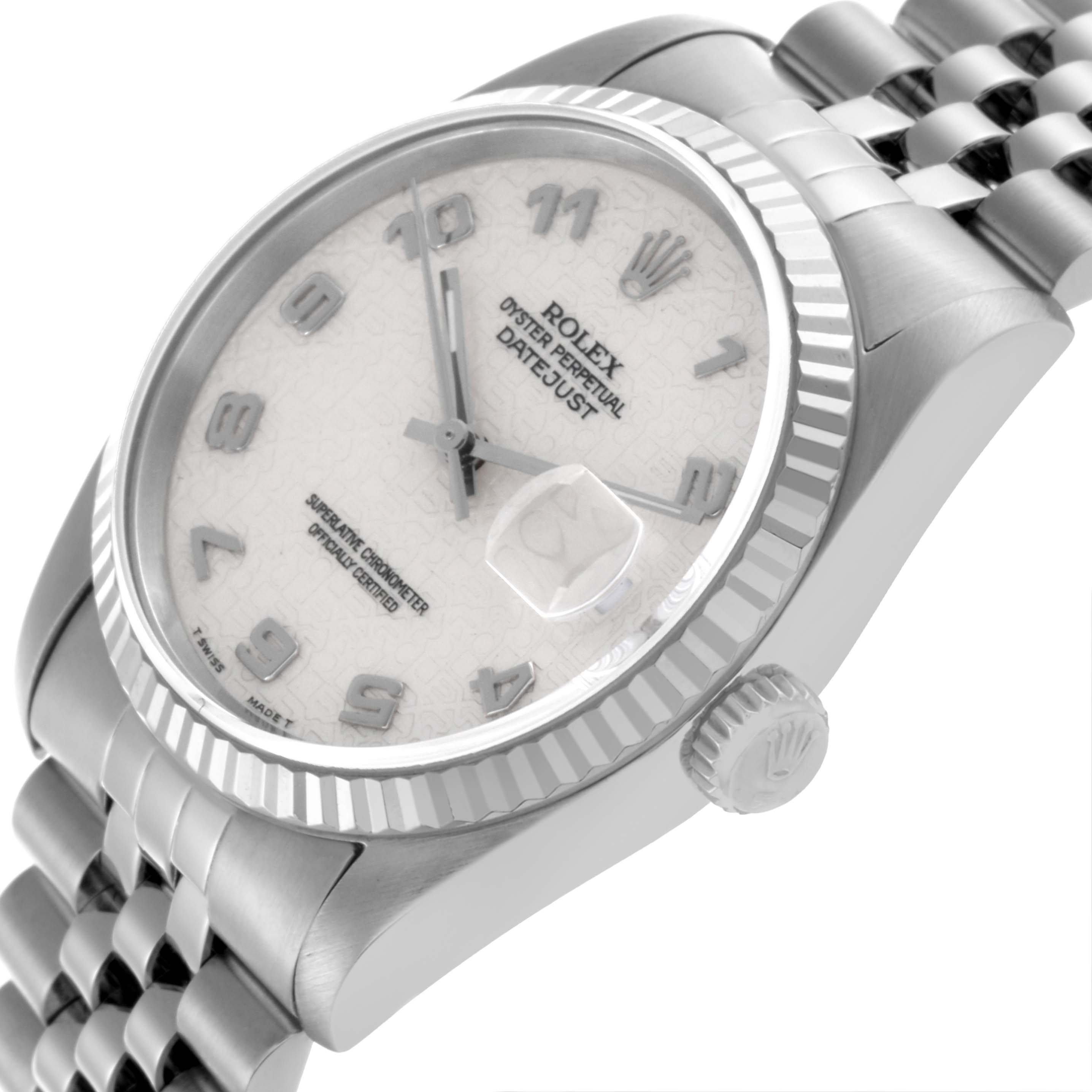 The image shows a Rolex Datejust 16234 Men's Stainless Steel Beige Dial 16234 Men's Stainless Steel Beige Dial watch at an angled view, highlighting the dial, fluted bezel, and Jubilee bracelet.