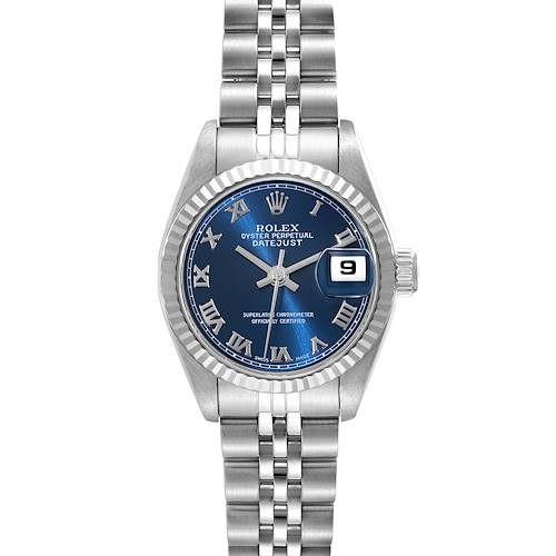 Photo of Rolex Datejust Steel White Gold Blue Dial Ladies Watch 69174 Box Papers