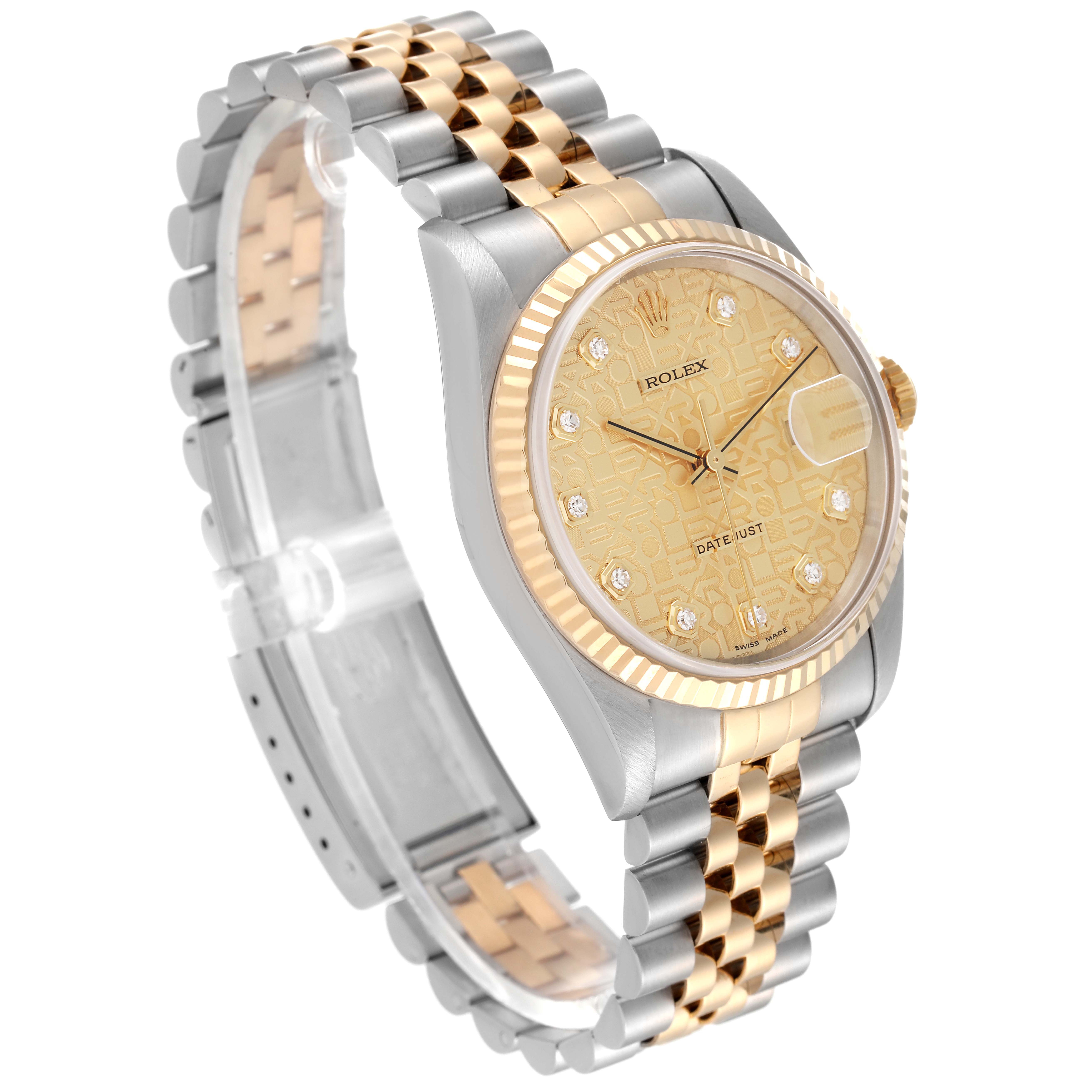 ROLEXデイトジャストDate Just 16233　16013純正針セット Genuine Rolex Datejust Champagne Stick Mark Dial Part-T