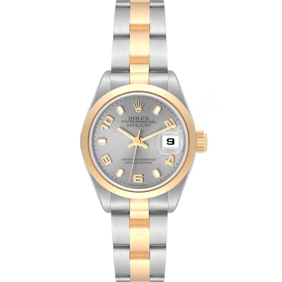Rolex Datejust Steel Yellow Gold Slate Dial Ladies Watch 69163 SwissWatchExpo