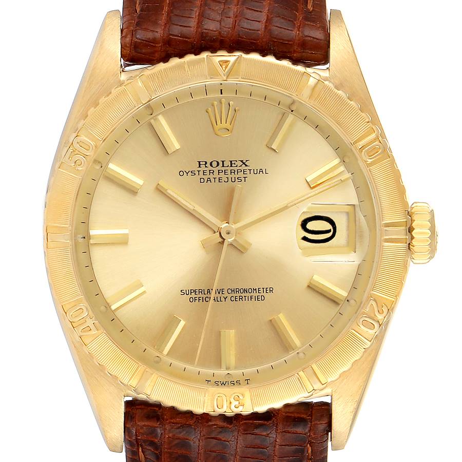 Rolex Datejust Turnograph 18K Yellow Gold Vintage Mens Watch 6609 SwissWatchExpo