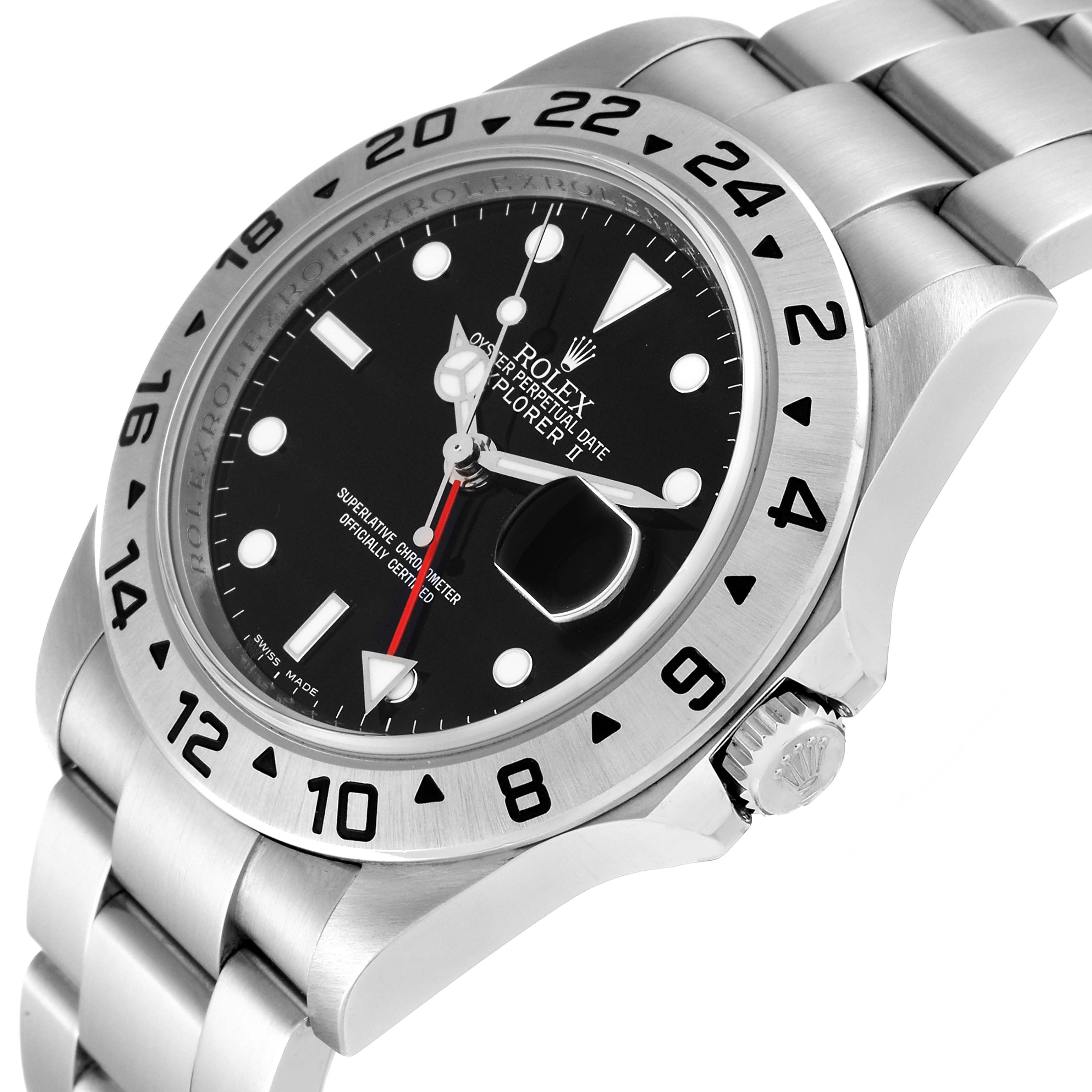 The image shows a Rolex Explorer 16570T Men's Stainless Steel Black Dial 16570T Men's Stainless Steel Black Dial watch at an angle, highlighting the face, bezel, crown, and part of the bracelet.