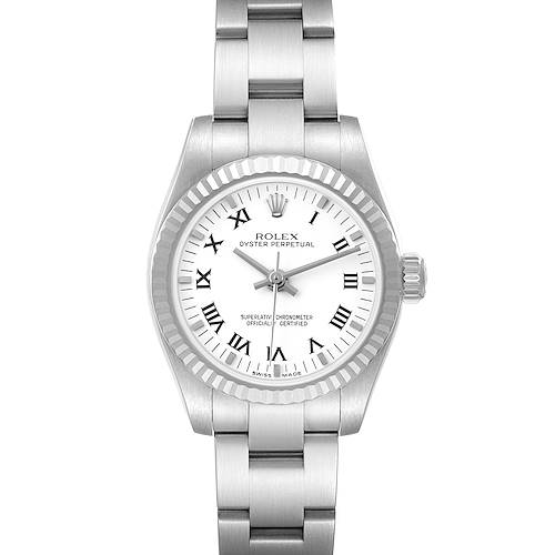 Photo of Rolex Oyster Perpetual 26 Steel White Gold White Dial Ladies Watch 176234