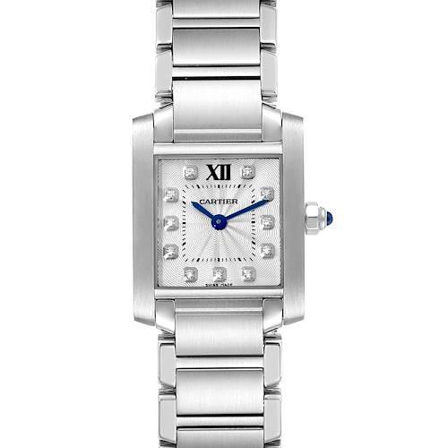 Photo of Cartier Tank Francaise Small Steel Diamond Dial Ladies Watch WE110006