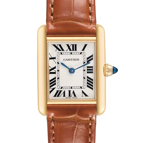 Photo of Cartier Tank Louis Small Yellow Gold Silver Dial Ladies Watch W1529856 Card