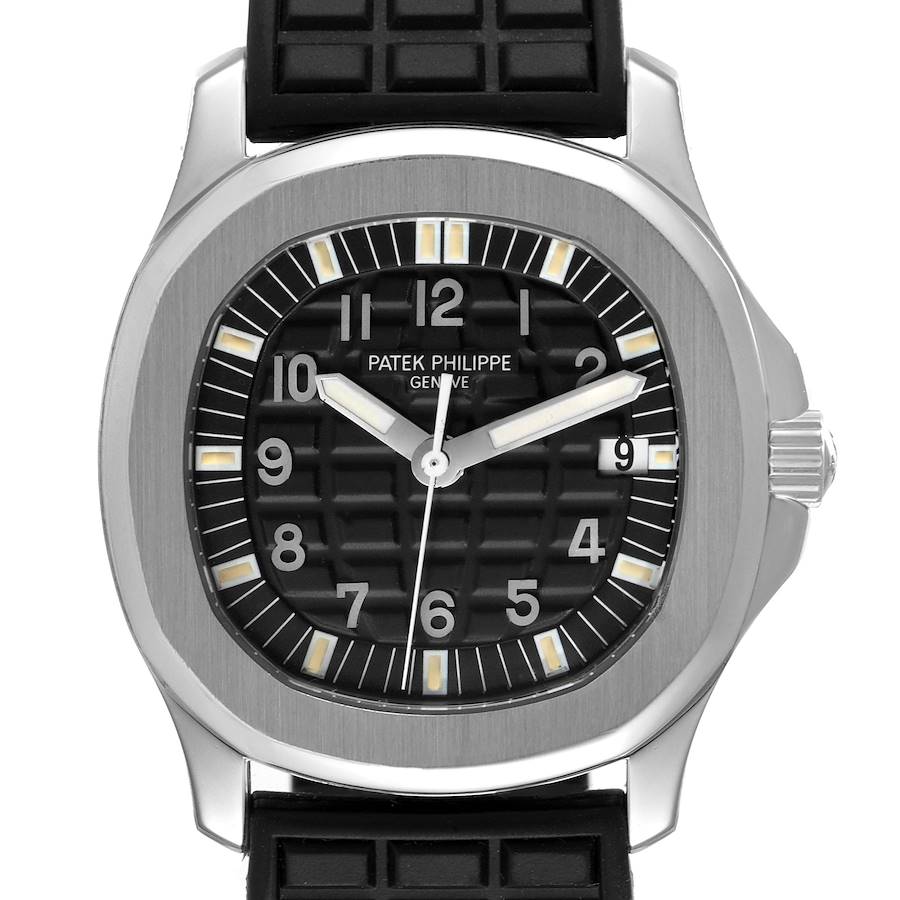 Patek Philippe Aquanaut Midsize Black Dial Steel Watch Watch 5064 Papers SwissWatchExpo