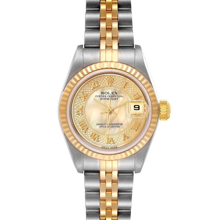 Rolex Datejust Steel Yellow Gold Decorated Mother of Pearl Ladies Watch 79173 SwissWatchExpo