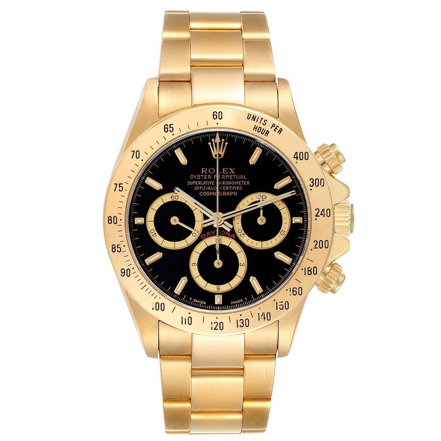 Rolex Daytona Yellow Gold Chronograph Mens Watch 16528 SwissWatchExpo