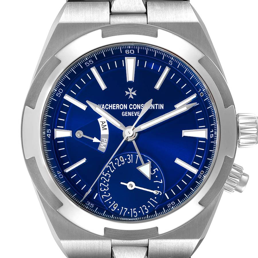 Vacheron Constantin Overseas Dual Time Blue Dial Steel Watch 7900V Box Card SwissWatchExpo